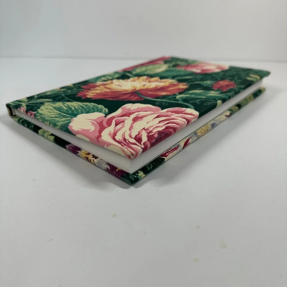 Vintage Lined Journal Floral Fabric Cover 5.5 x 8.5